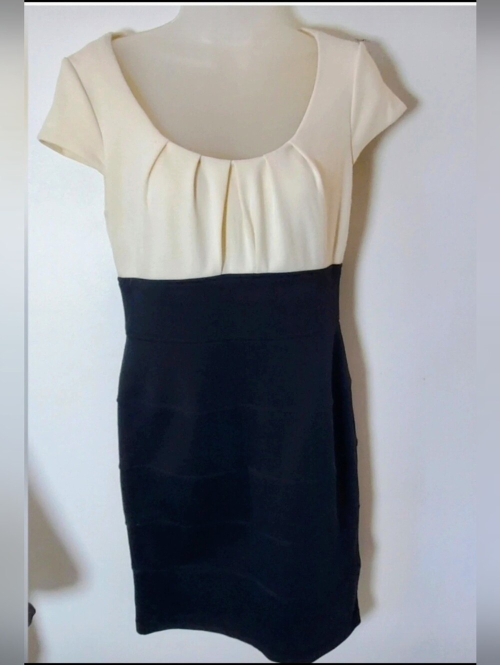 Black and Cream Pencil Dress